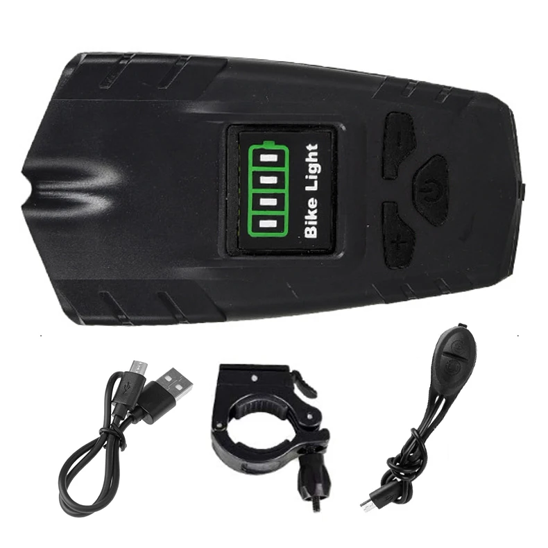 

USB Rechargeable Bicycle Horn Light Headlight LED Lamp For Bike Cycling Front Lights With Battery Indicator Display