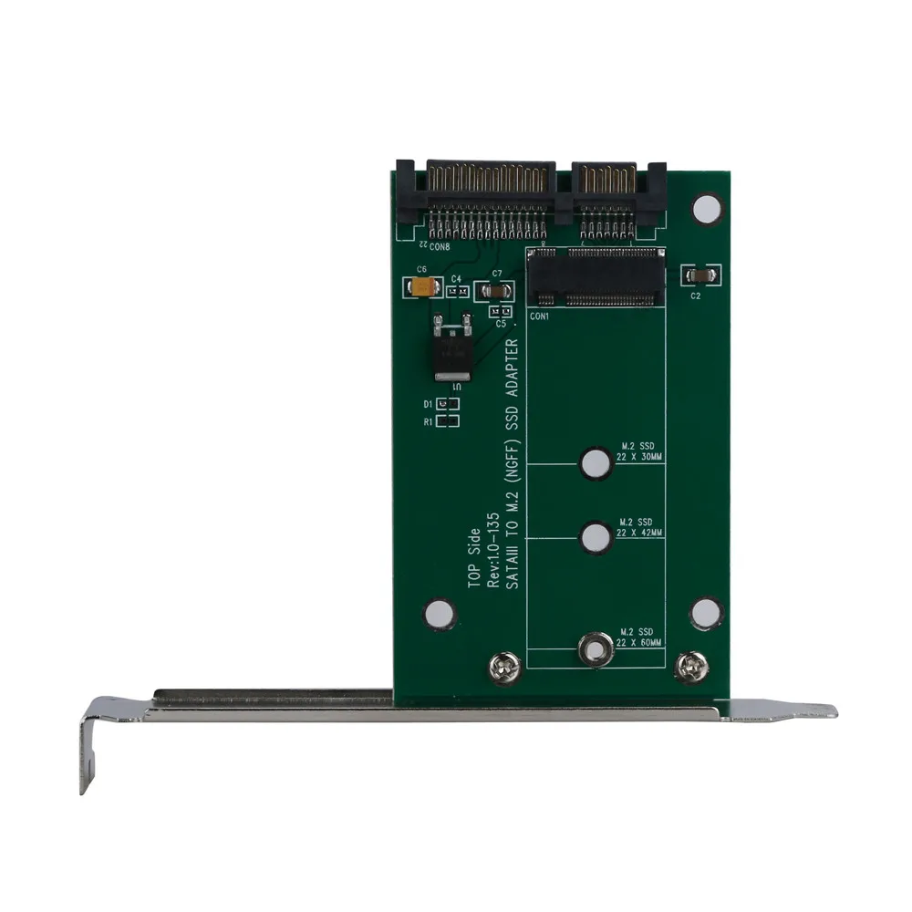 M.2 SSD (NGFF) к SATAIII SATA-3 Адаптерная карта с полным и низким профильные кронштейны