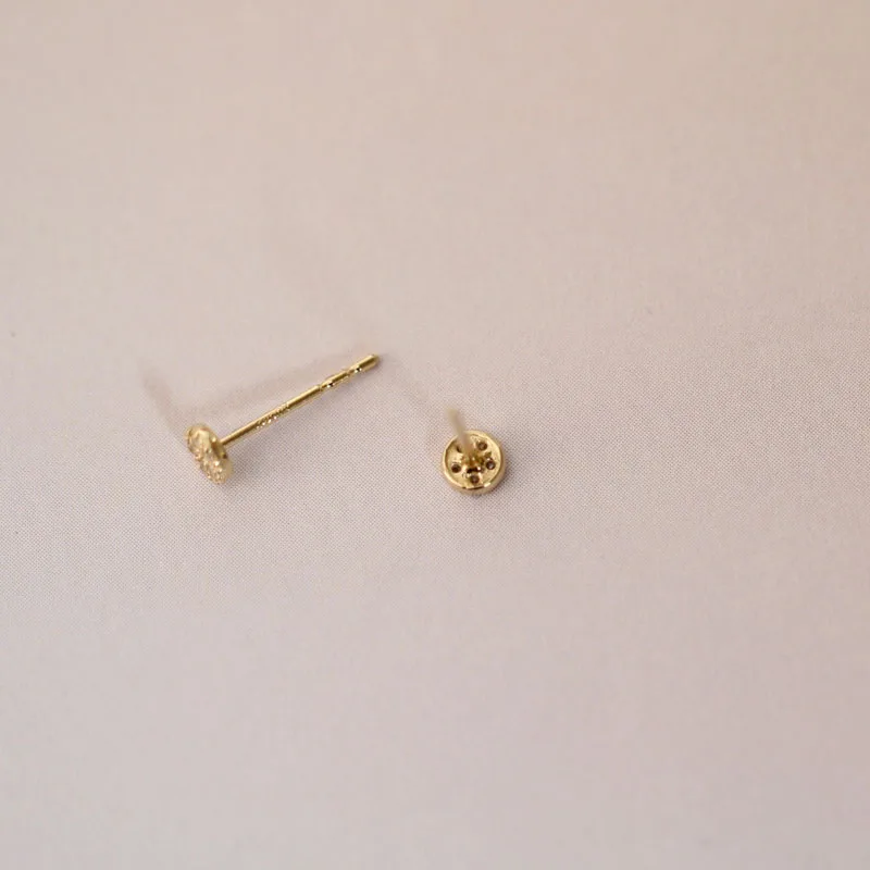 Серьги гвоздики из твердого золота 9 карат в виде гороха Изящные Ювелирные