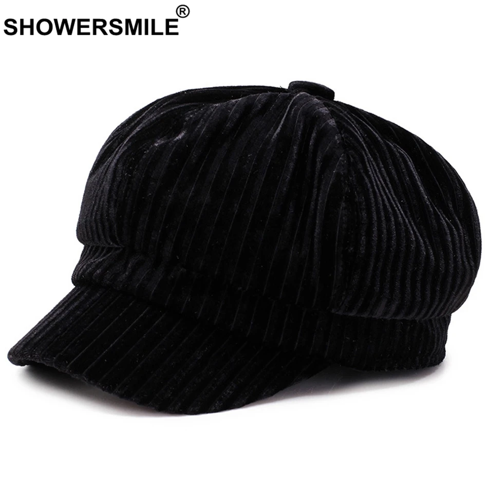 Шляпа SHOWERSMILE из велюра розовые кепки газетчика Женские однотонные повседневные