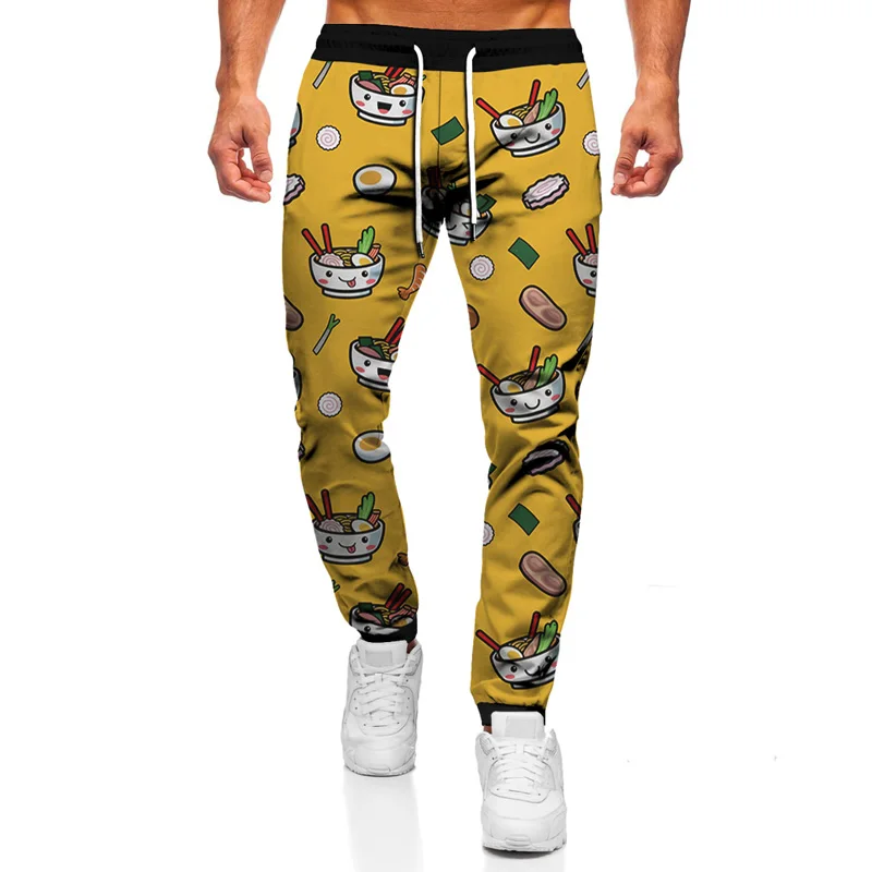 

2021New Men's Clothing Pants Leisure Squat Loose Street Hip Hop Fashion 3D Gourmet Printing Trend Joggers Fitness Sweat Pants