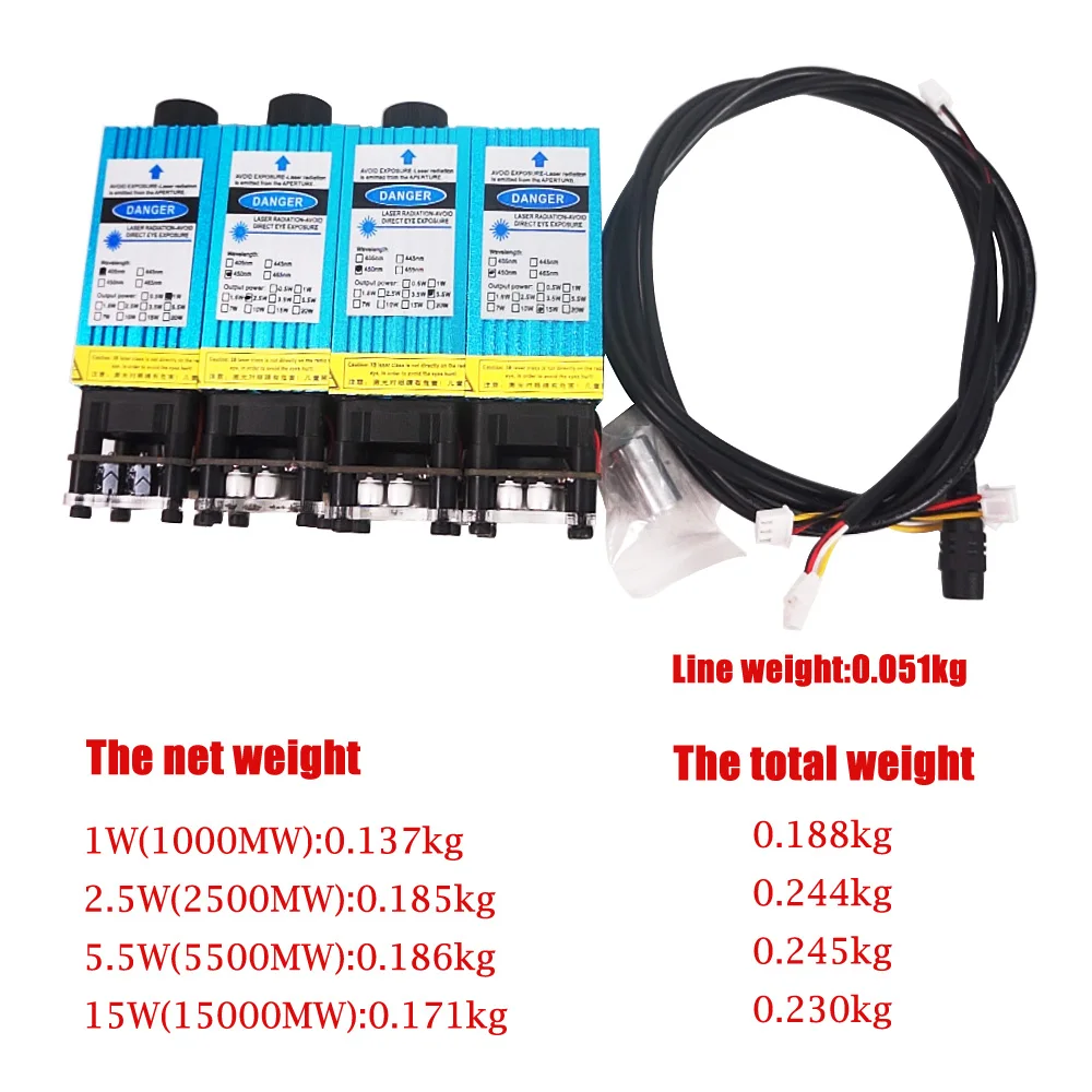 

Laser Mould Head 0.5W-30W CNC Wood Router Mini Laser Module Engraving Machine Lathe Cutting DIY Engraver Parts Kit 3018 2418