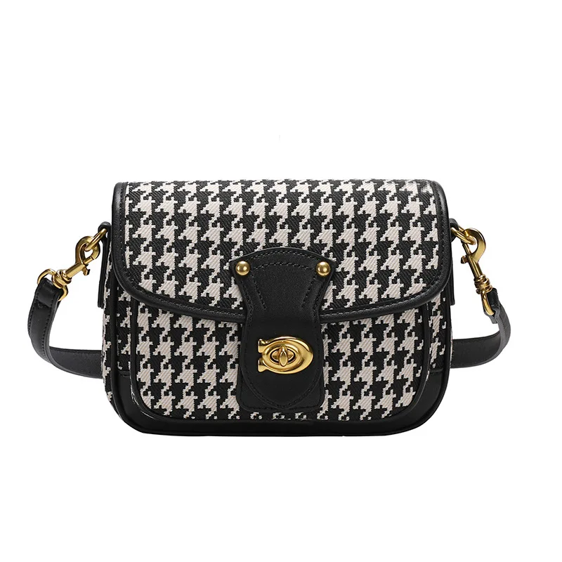 

Famous Luxury Brand 2021 New Fashion Ladies High-quality Leather Houndstooth Saddle Bag All-match Crossbody Shoulder Bag Cc Gg