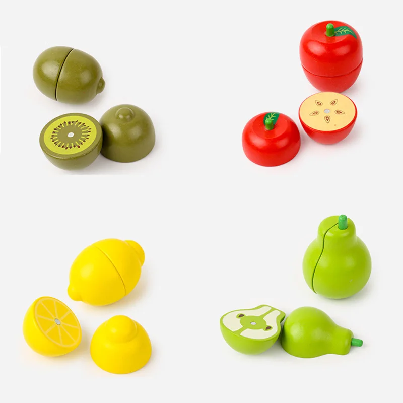 

Wooden Classic Game Simulation Kitchen Series Cutting Fruit And Vegetable Set Montessori Early Education Toys For Children Kids
