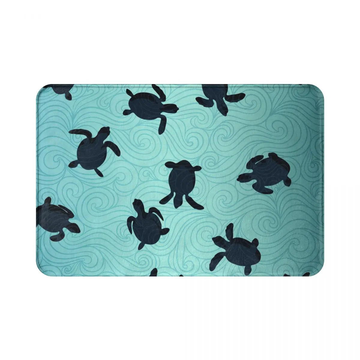 

Floor Mat Ocean Life Banner With Sea Turtle Unique Entrance Door Mat Living Room Kitchen Non-Slip Carpet Bathroom Doormat
