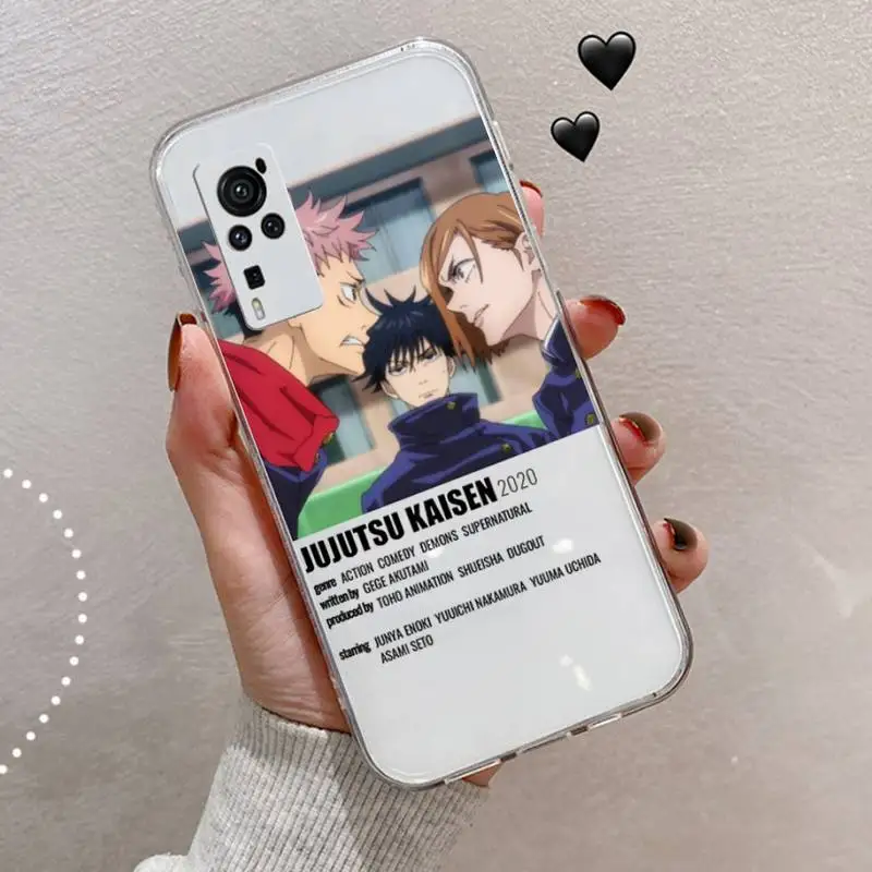 

Jujutsu Kaisen Satoru Gojo anime Phone Case Transparent for vivo v y iqoo 3 15 17 19 5 70 51 52 30 20 s se