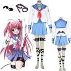 Костюм для косплея на Хэллоуин Angel Beats Yui, школьная форма на Хэллоуин
