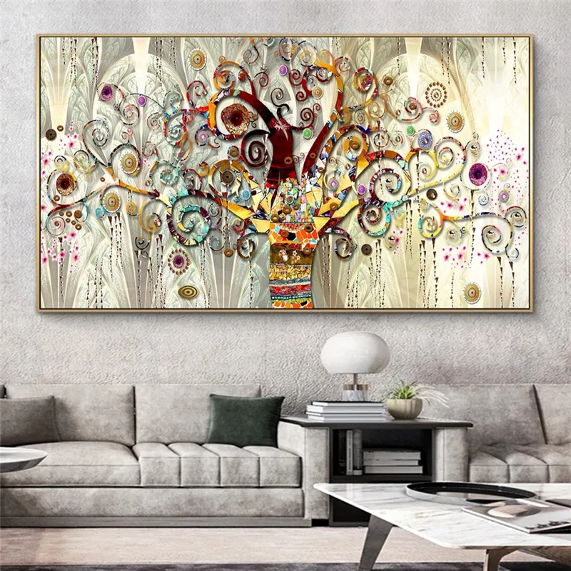 

Tree Of Life Abstract Canvas Wall Art Scandinavian Posters And Prints Gustav Klimt Famous Painting Modern Picture For Room Decor