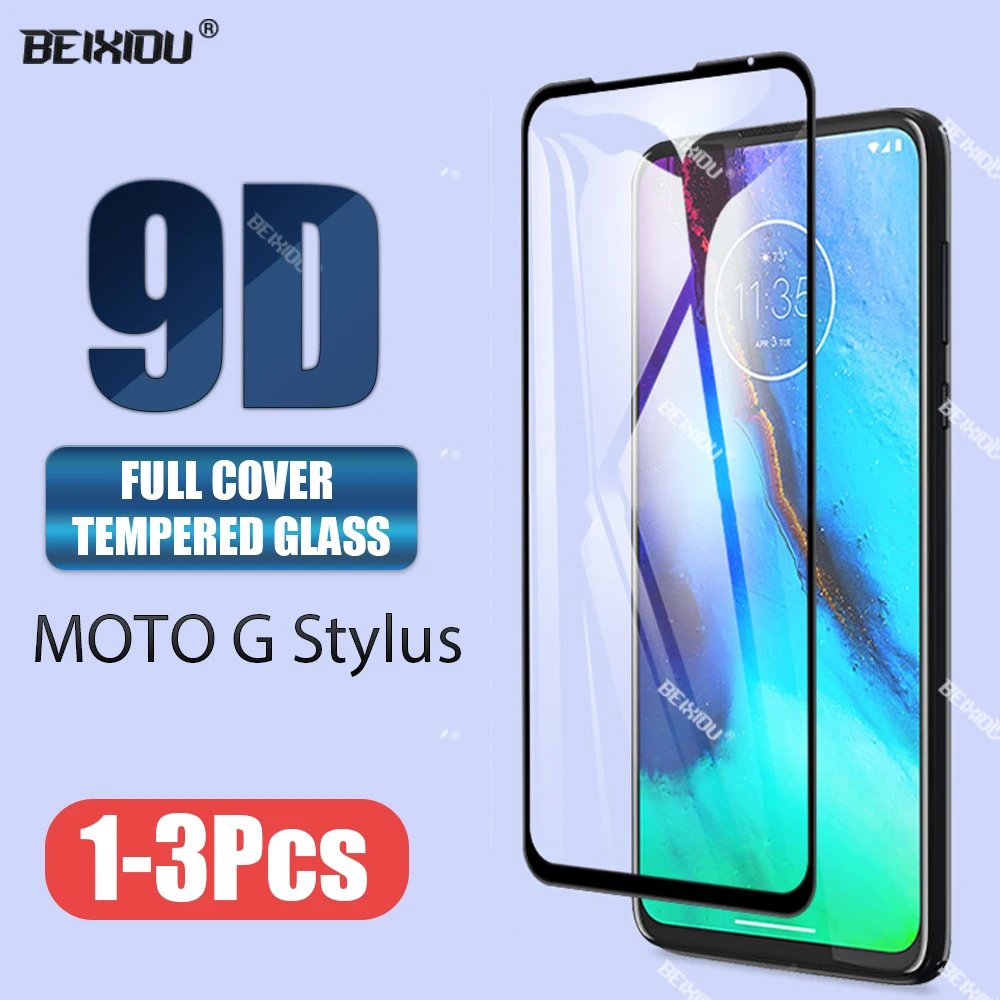 Защитное стекло 9D для Motorola Moto G Stylus полное покрытие защита экрана стеклянная