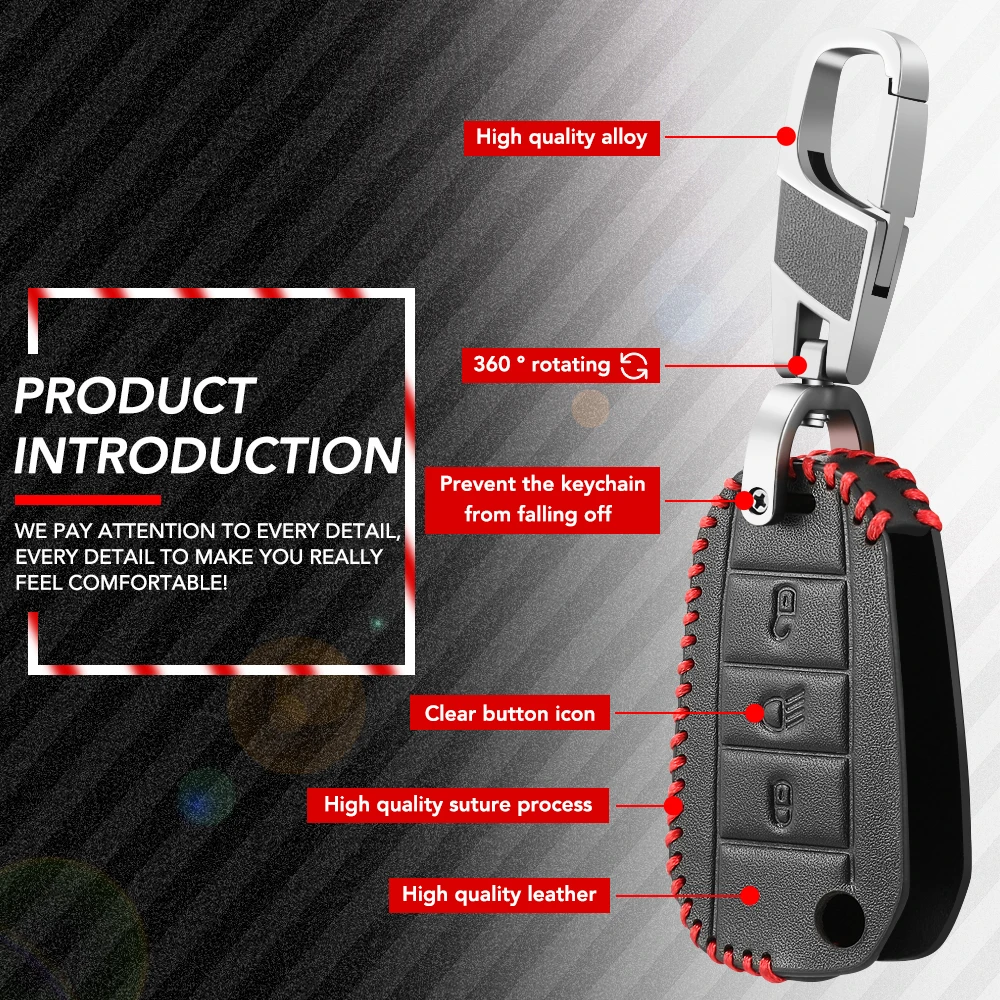 Кожаный чехол для автомобильного ключа Citroen C4L CACTUS C5 C3 C6 C8 Picasso Xsara Peugeot 3008 308 RCZ 508 408