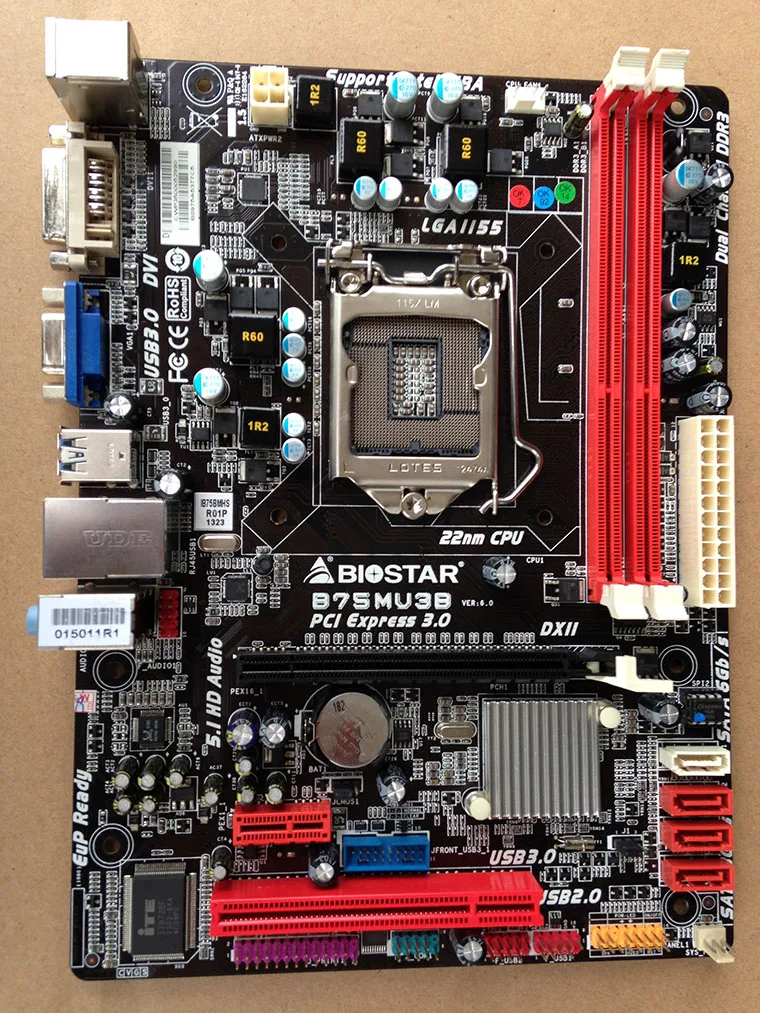 Б/у BIOSTAR B75MU3B оригинальная б/у настольная Материнская плата Intel B75 LGA 1155 DDR3 16 Гб SATA3