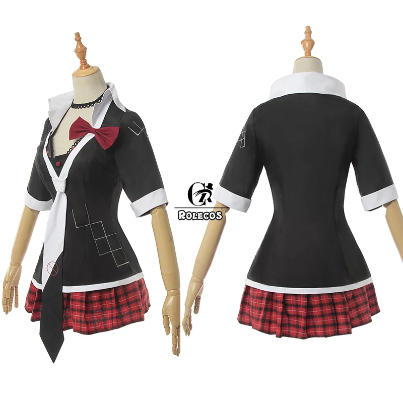 ROLECOS аниме Dangan Ronpa 2 Косплей Костюм джунко эношима женская школьная форма платье