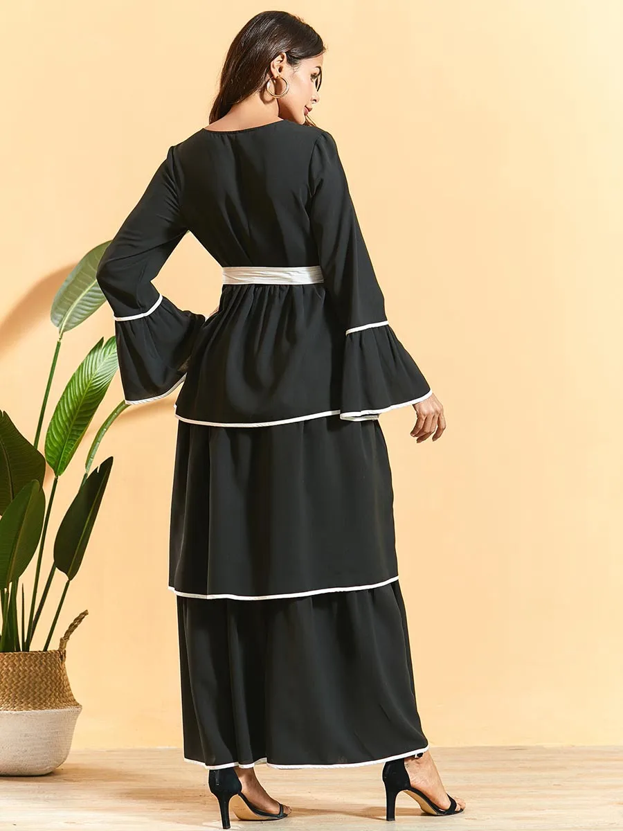 

2020 NEW Long Dress For Women Bangladesh Islamic Clothes Plus size Kaftan Dubai Abaya Marocain Arabic Muslim Dress Elegent
