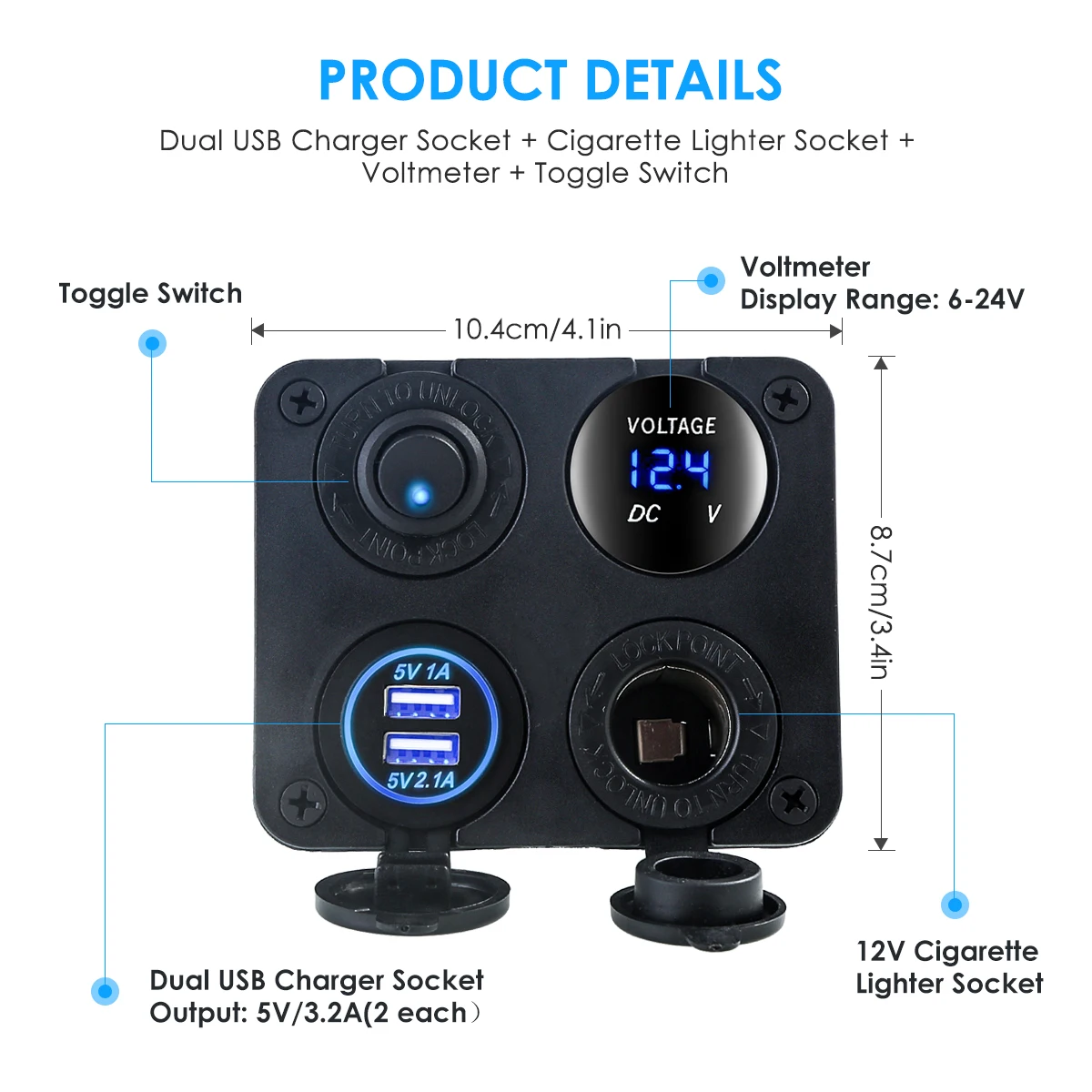 12 в 24 2 порта светильник для сигарет разветвитель гнезда USB выход зарядного
