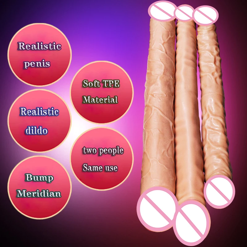 Двойная головка длинный большой пенис фаллоимитатор мягкий жидкий силикон