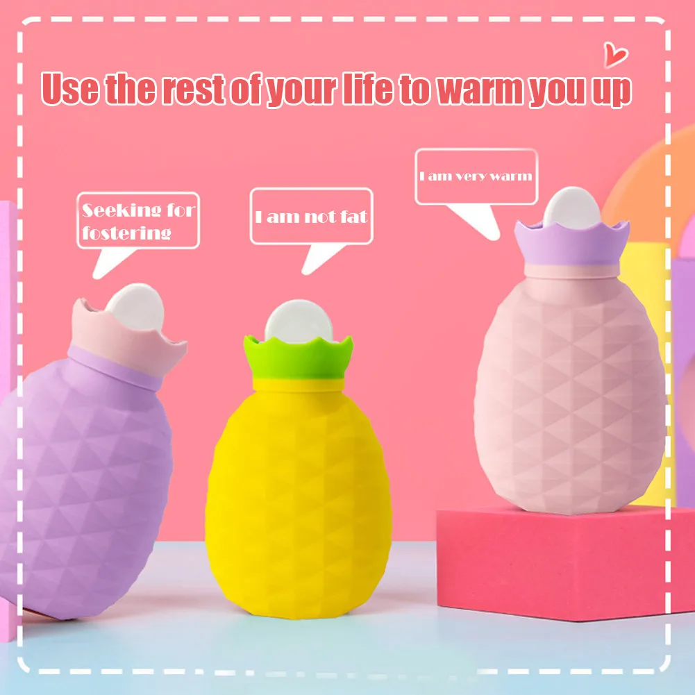 Экономичная силиконовая бутылка для горячей воды в форме ананаса грелка рук