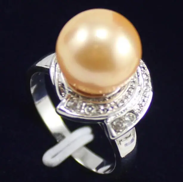 Ювелирное жемчужное кольцо 2 цвета опт модное 10 мм женское золотое/красное 18kgp