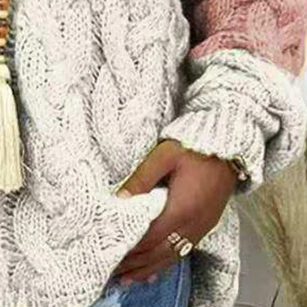 

Women's autumn contrast color long-sleeved sweater knitted pullover new sweater women top coat everyday street soft sweater traf