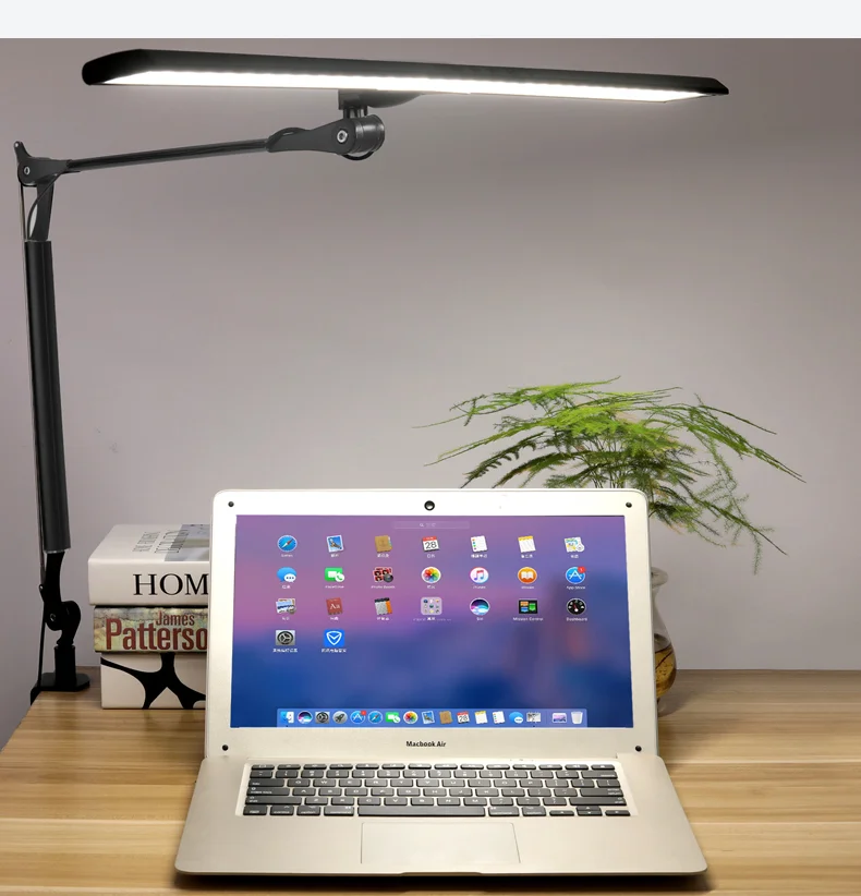 60cm Super Wide 20W High Brightness Flexible Long Arm Led Desk Lamp Task Light For Office Designer And Work Place With Clamp