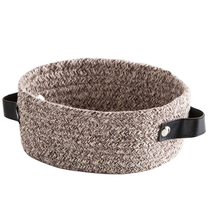 

Living Room Desktop Snack Fabric Storage Basket Cotton Thread Thickened Multifunctional Storage Basket Small Basket With Handles
