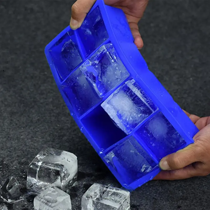 High Quality Ice Maker Popular DIY Square 8 Grids 1PC Cube Large Tray Silicone Kitchen Tools Mold |