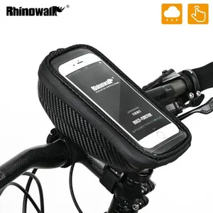 Велосипедные Сумки Rhinowalk с креплением для телефона, водонепроницаемые сумки на руль с передней рамой и верхней трубкой, с держателем для телефона для сенсорного экрана, чехол