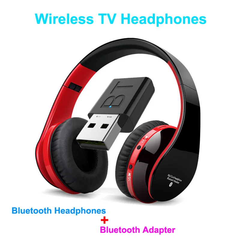 Fone de Ouvido com Fio Fone de Ouvido Fone de com Transmissor Vara para tv Telefones do Computador tv sem Fio Bluetooth Profundo tv Bas