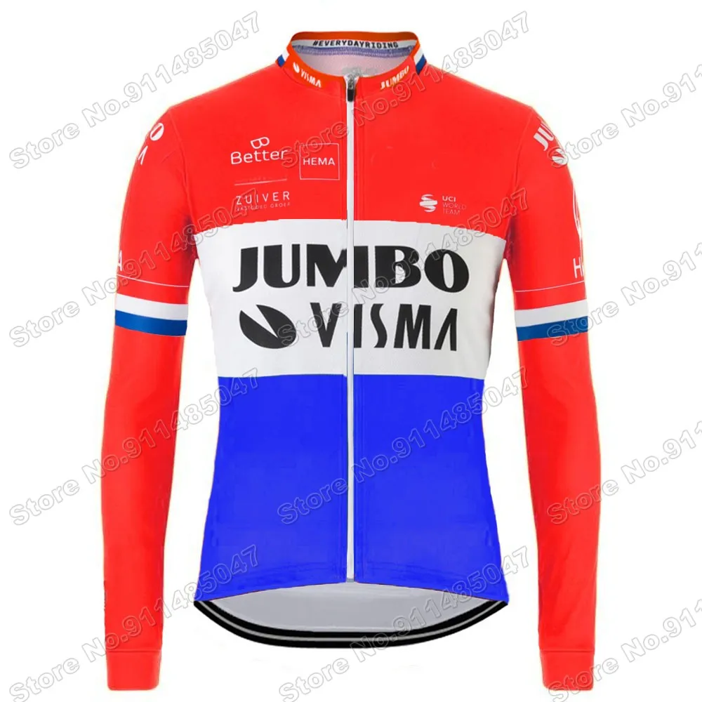 

Jumbo Visma 2021 Team Cycling Jersey Long Sleeve Cycling Clothing Mens Race Road Bike Shirts Bicycle Tops MTB Uniform Maillot