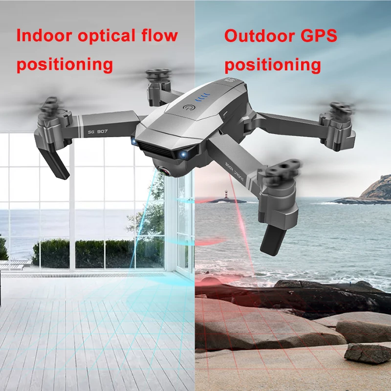 SG907 Профессиональный Дрон с Wi Fi и GPS 4K широкий угол обзора Регулировка зума FPV