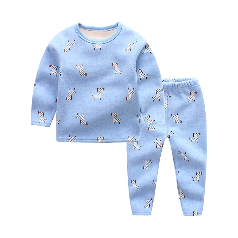 

WLG/Детский костюм из 2 предметов для мальчиков и девочек теплая хлопковая рубашка однотонная Повседневная зимняя одежда