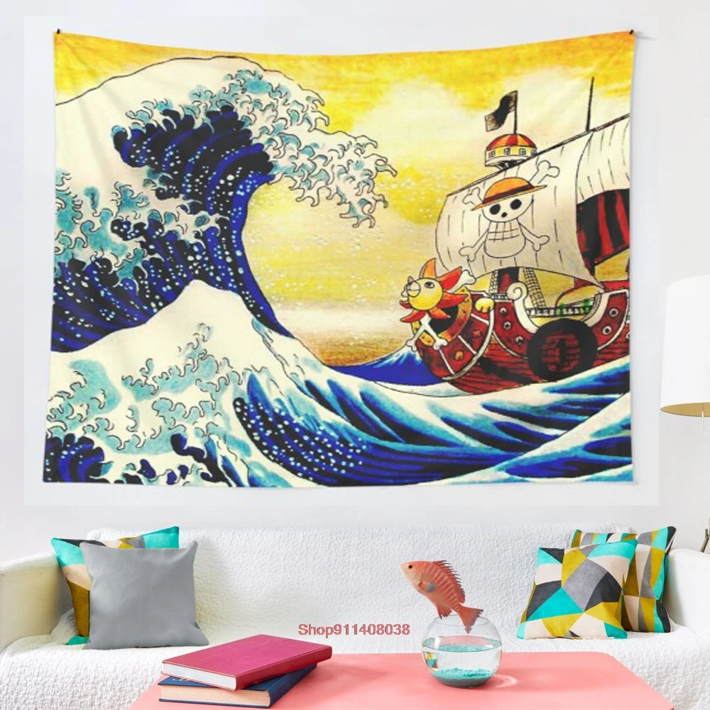 

The Great Wave off One Piece tapestry Psychedelic Colorful Wall Hanging Tapestries Dorm Wall Art Yoga Mat