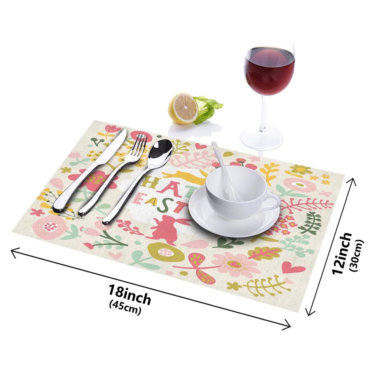 4/6 шт. салфетки Пасхальный Кролик Цветы Листья обеденный Настольная дорожка