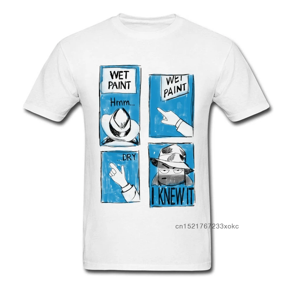 Забавная футболка детектива с влажной краской героем комикса Мужская без