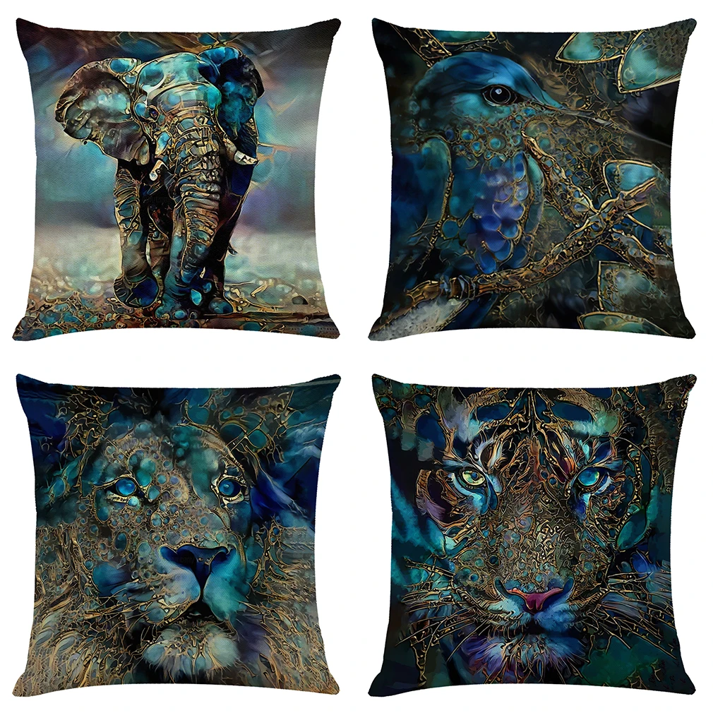 Дикие животные наволочка декоративная подушка Hoga funda cojines 45x45 housse de coussin Nordic