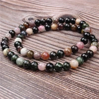 natural stone beads 8mm colorful tourmaline necklace fit for diy jewelry making bracelet necklace women amulet accessories