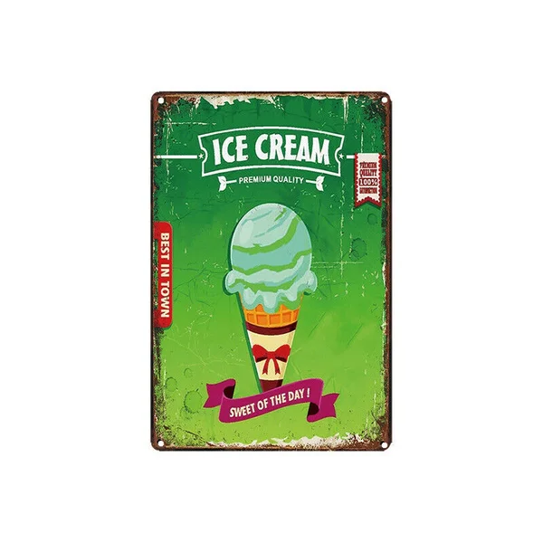 

Metal Tin Sign ice cream sweet of the day Bar Pub Home Vintage Retro Poster