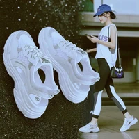 2020 summer new sports sandals woman breathable women summer shoes platform thick sole sandal lace up hollow out white black