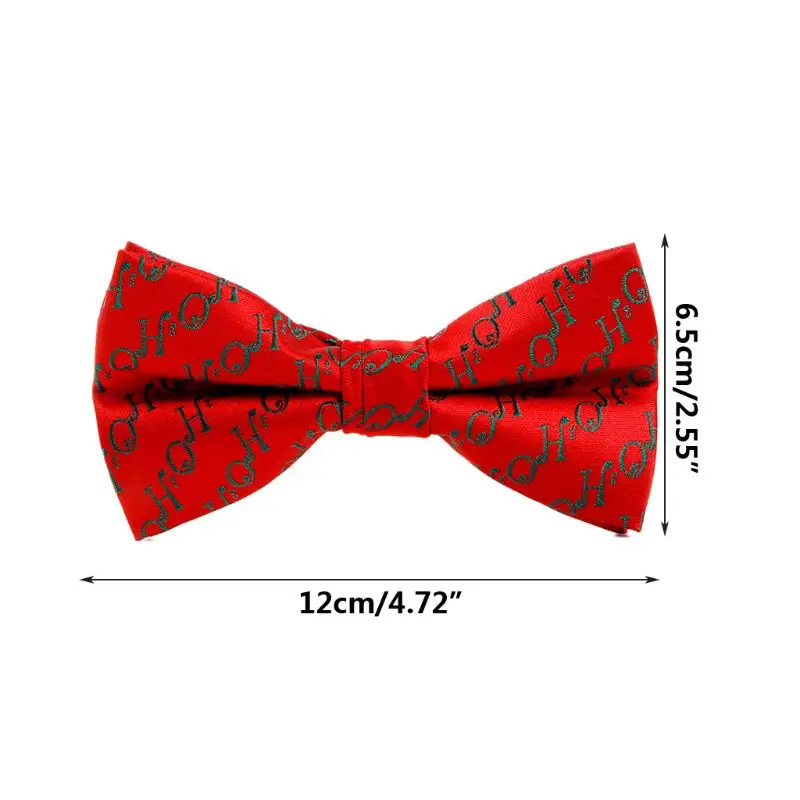 

Men Christmas Bowtie Xmas Tree Candy Cane Santa Claus Printed Festival Holiday M6CD