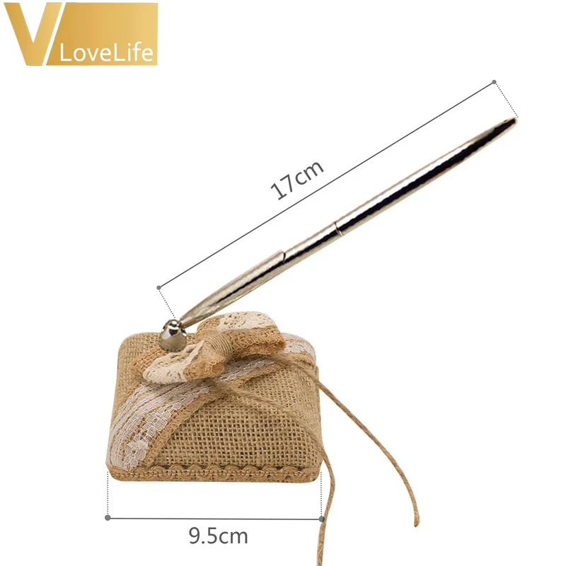 Винтажный набор ручек для свадьбы ручная работа Мешковина ручка и держатель