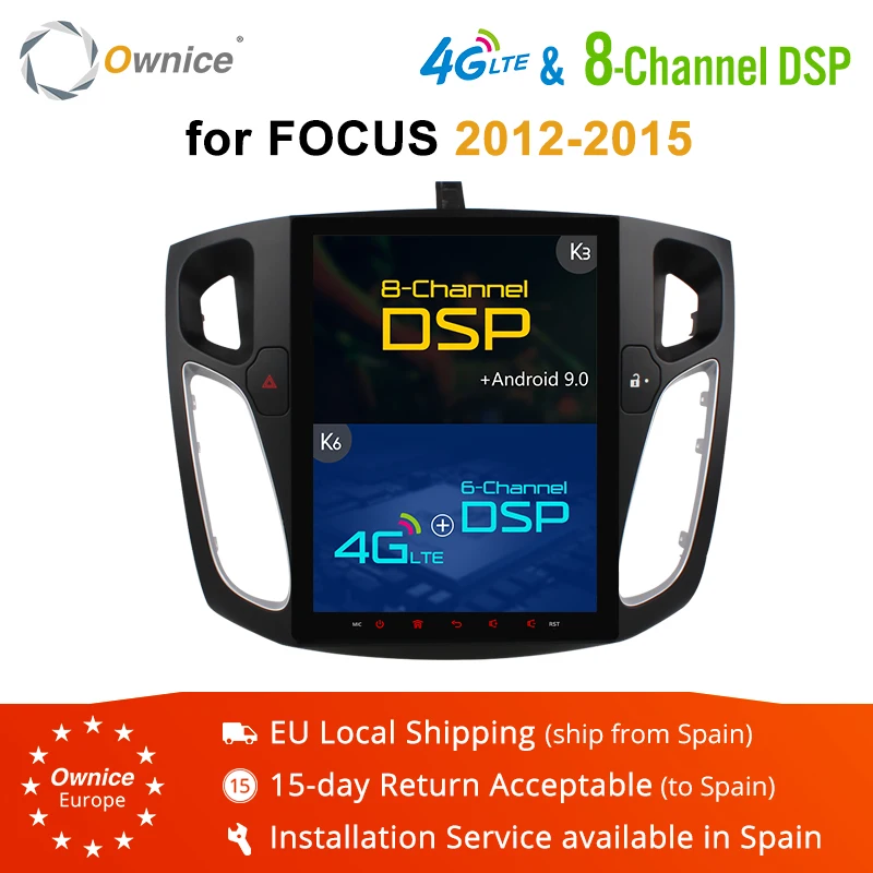 Ownice Octa Core PX6 Android 9 0 автомобильный DVD плеер Радио для Ford Focus 2012 2013 2014 2015 K3 K6 GPS Navi DSP 4G LTE