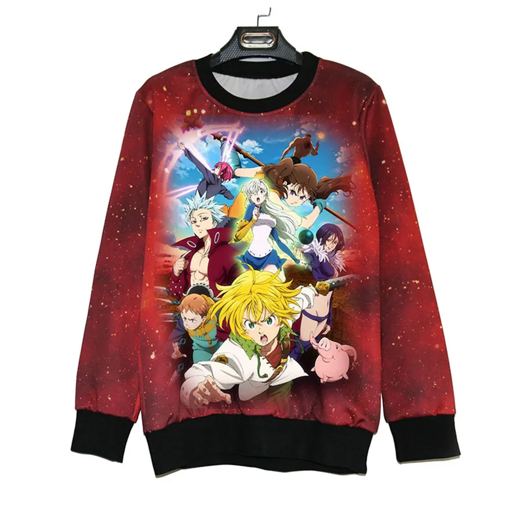 Футболка Мужская/Женская с длинным рукавом косплей из аниме Семь смертных грехов