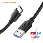 Кабель CABLETIME Type C 3A для Samsung S9 USB 3,0, быстрая зарядка Type-C, стандартный зарядный провод, USB C кабель для Xiaomi N311