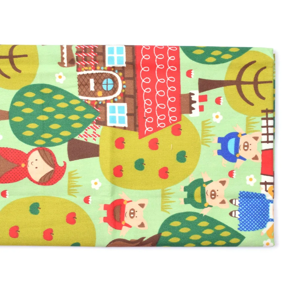 Хлопчатобумажная ткань в полоску с медведем для детей шитая Лоскутная Ткань