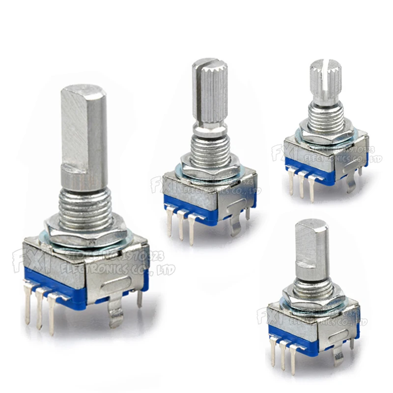 5PCS Half / Plum axis rotary encoder handle length 15mm 20mm code switch EC11 digital potentiometer with 5PIN 3PIN - купить по