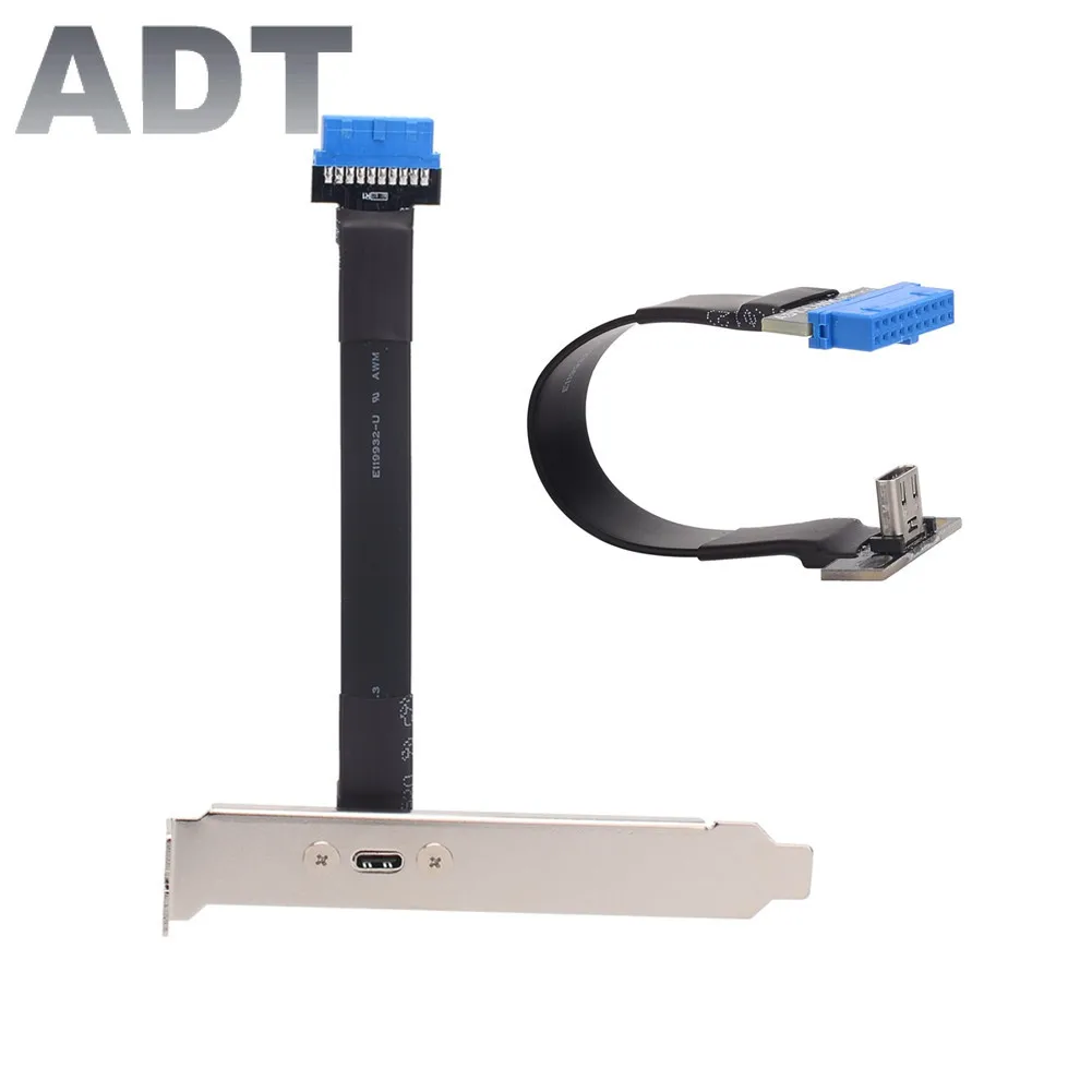 

Type C USB3.1 Front Panel Socket USB 3.0 19Pin 20Pin to TYPE-C USB C Adapter Extension Cable with PCI Bracket Baffle For ITX A4