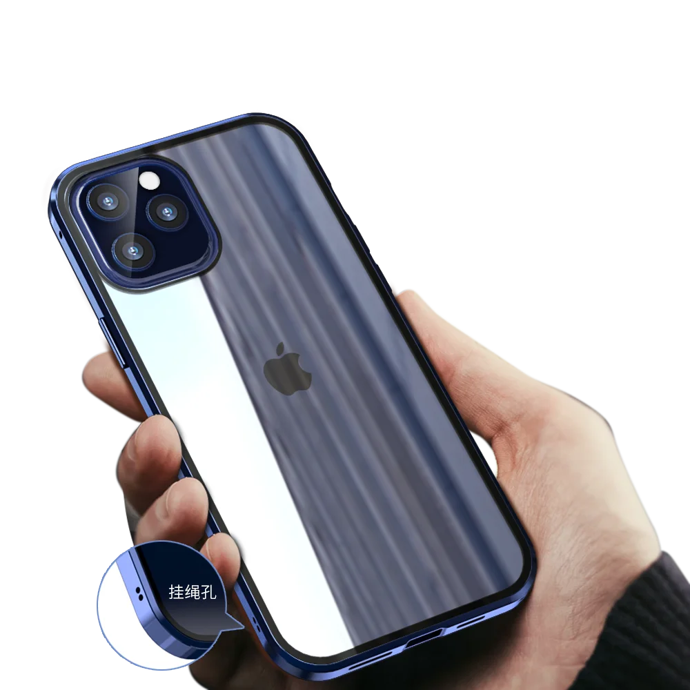 Роскошный 360 металлический 9H закаленное стекло iphone 12 чехол для телефона 12mini 12pro max