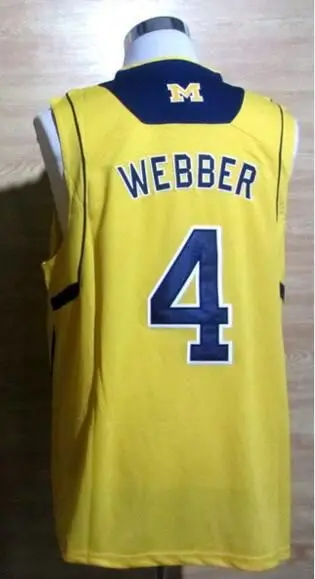 

4 Chirs Webber 1 Glenn Robinson 3 Trey Burke 10 Tim Hardaway Jr Men's Throwback Jersey,100% Stitched basketball Jersey