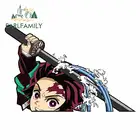 Автомобильные стикеры EARLFAMILY, 13 см, для Demon Slayer, Tanjiro Peeker, наклейки на окна ноутбука, мотоцикла, водонепроницаемые виниловые аниме наклейки для автомобиля