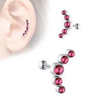 1pcs the latest hot style stainless steel against the czech stud earrings earrings ear bone nail puncture accessories