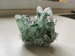 429g  Natural Green Ghost Phantom Quartz Crystal Cluster Healing Specimen
